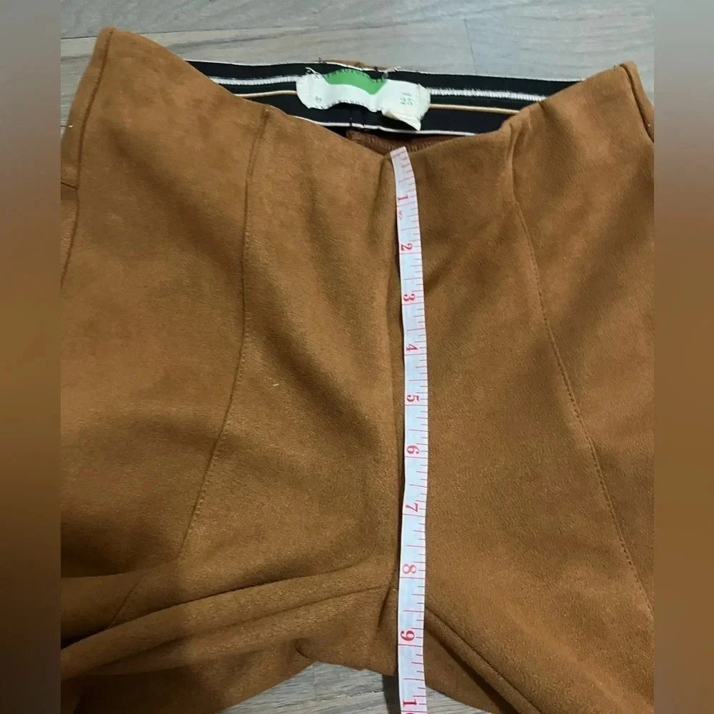 Anthropologie faux suede legging pants in cedar. Sz 25 - Picture 8 of 9